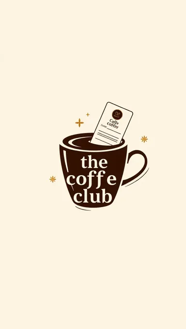 Elegant Coffee Club Logo with Membership Card Design