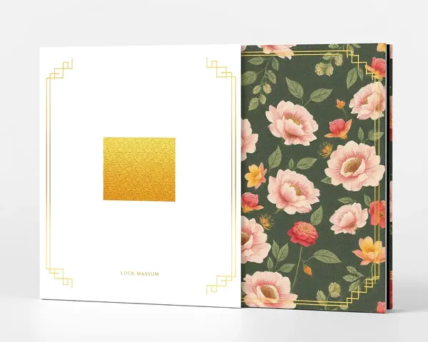 Elegant Floral Pattern 12x36 Album Cover Design with Gold Foil Stamp