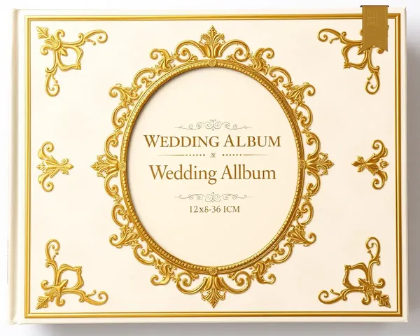 Elegant Golden Wedding Album Cover PSD Free Download 12x36