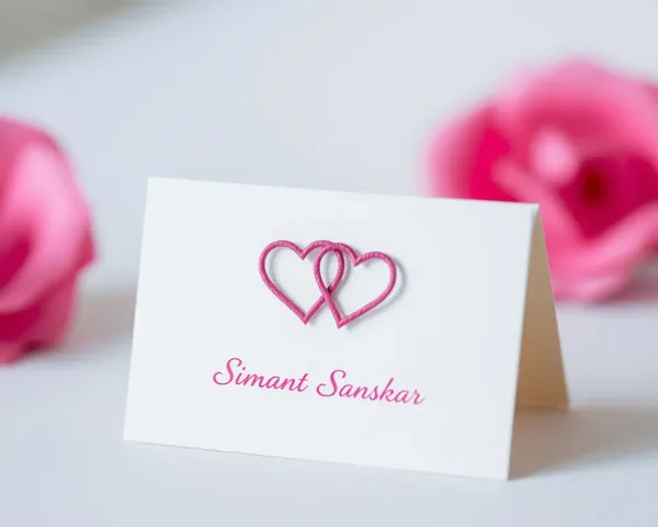 Elegant Intertwined Hearts Simant Sanskar Card Minimalist