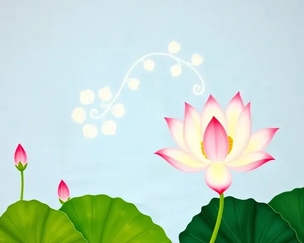 Elegant Lotus Madhubani Art Wallpaper with Pale Blue