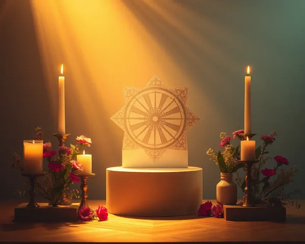 Elegant Paper Pataka on Pedestal with Candles