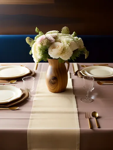 Elegant Tablecloth with Pale Flowers