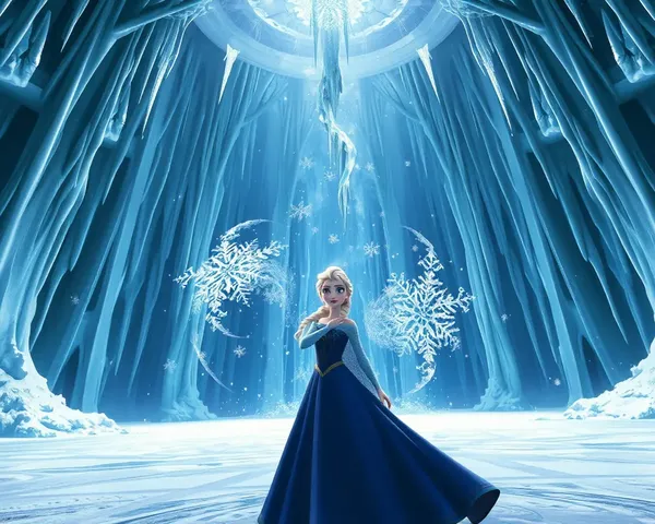Elsa Frozen PNG Creating Massive Ice Palace with Snowflakes