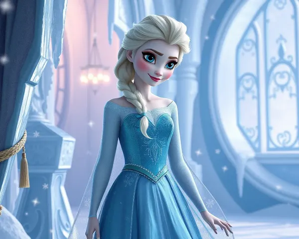 Elsa Frozen PNG in Elegant Ice Palace with Delicate Ice Crystals