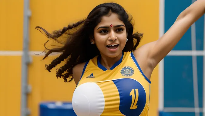 Energetic Indian Girl Showcases Athletic Figure