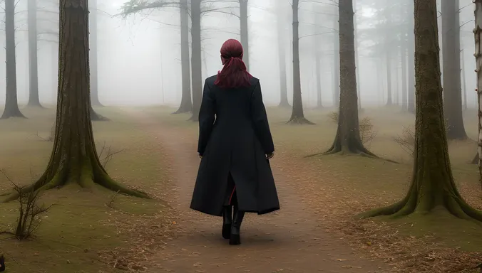 Enigmatic Female Vampire Walks Through Misty Secrets