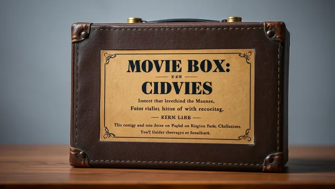 Faded Title on Vintage Movie Box with Worn Leather Exterior