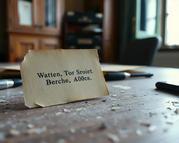 Faded Visiting Card Left Behind in Abandoned Office