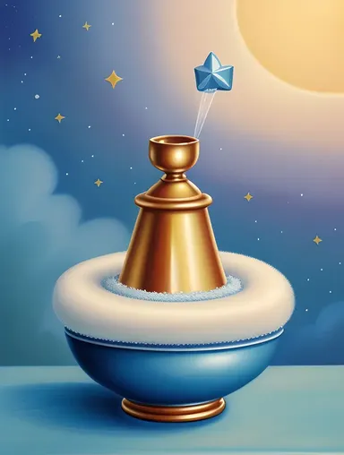 Fairy-Sized Pestle and Mortar in Whimsical Clouds