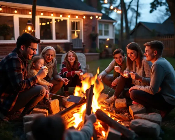 Family Fun by Backyard Bonfire with S'mores