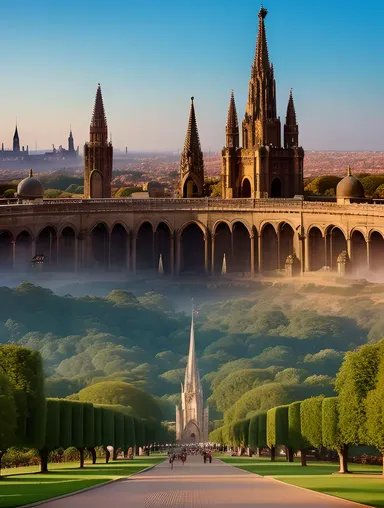 Fantastical City Whimsical Towers Architecture Magic Air Image