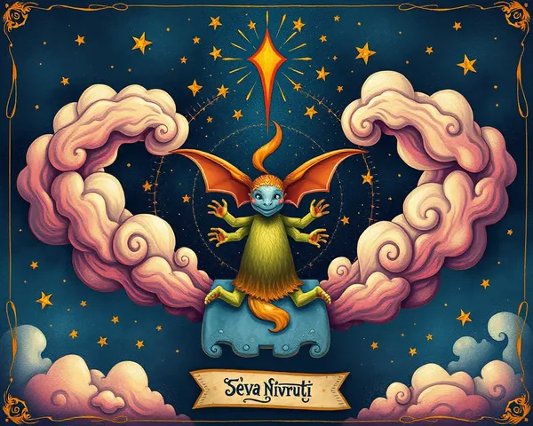 Fantastical Creature Emerges from Seva Nivrutti Card's Center