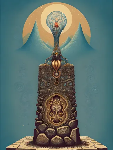 Fantastical Creature Emerges from Whimsical Stone