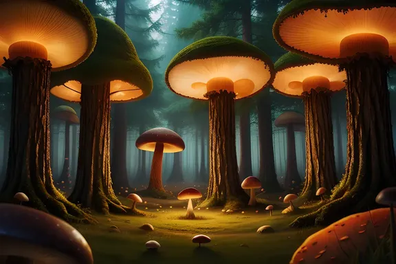 Fantastical Forest with Slumbering Figure