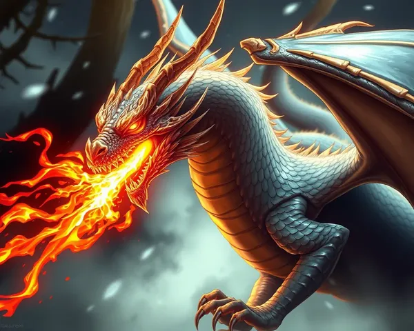 Fantasy Dragon Illustration with Intricate Scales HD
