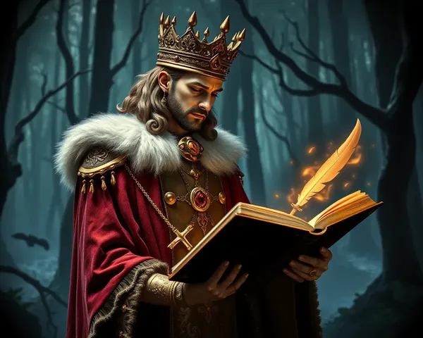 Fantasy King Edits Magical Tome in Misty Forest