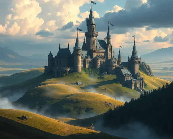 Fantasy Realm with Rolling Hills and Towering Castles on YCP