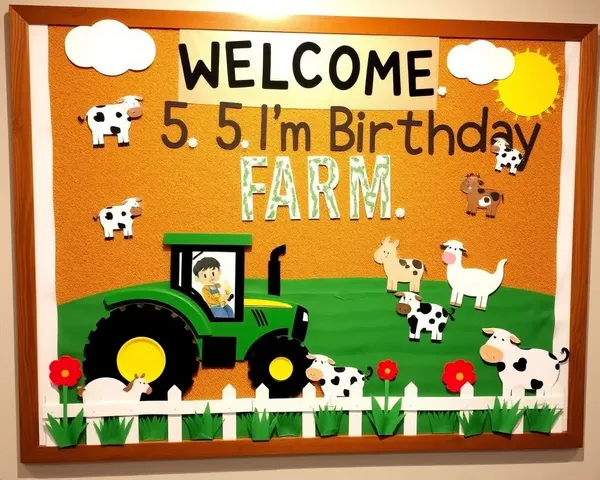 Farm Animal Welcome Board for 5-Year-Old's Farm-Themed Birthday Party