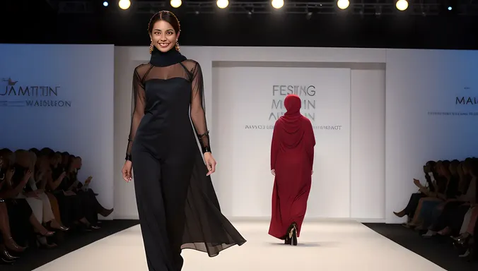 Fashion Model Struts in Burkha-Inspired Outfit