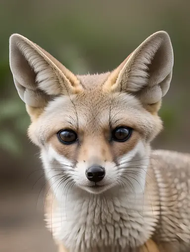 Fennec Fox Face Close-Up with Oversized Ears