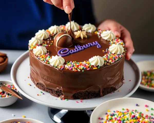 Festive Cadbury Chocolate Cake with Sprinkles and Icing