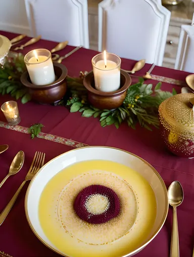 Festive Table Setting with Sheer Khurma for Eid Celebrations