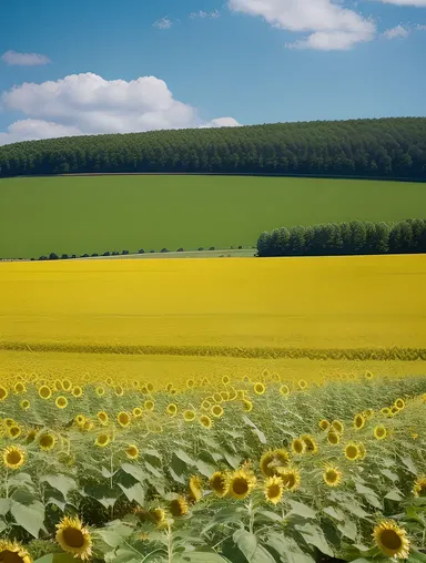 Field of Dicot Crops Swaying in the Wind in Landscape