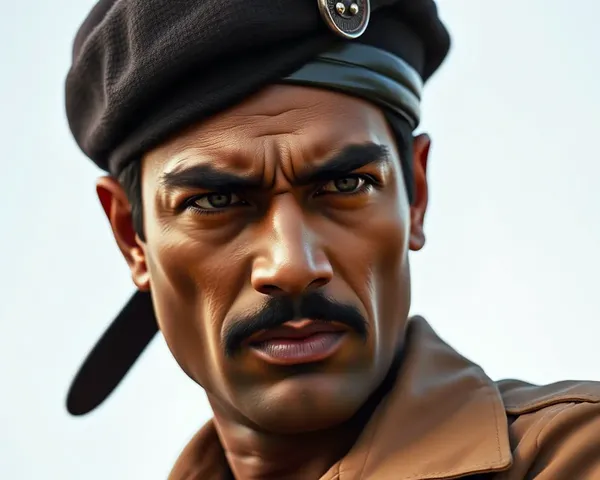 Fierce Gaze of Chandrashekhar Azad in Close-Up Portrait