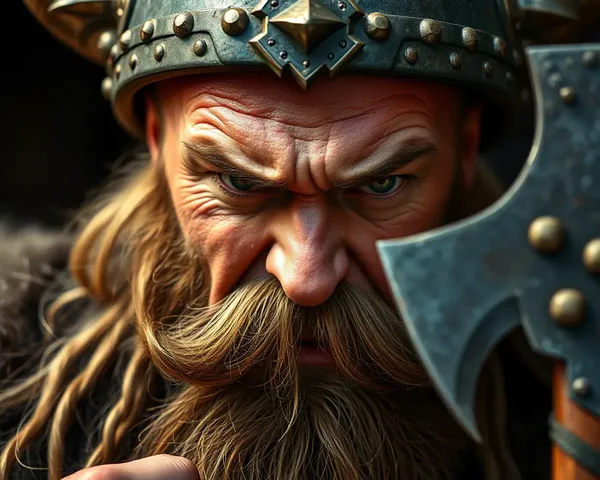 Fierce Viking Warrior Close-Up with Horned Helmet 4K