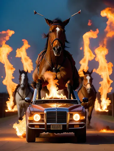 Fiery Chariot Ride with Angry Bhadrakali and Demonic Horses