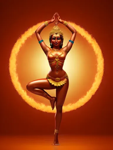 Fiery Nataraja Painting for Home Theater or Game Room Wallpaper