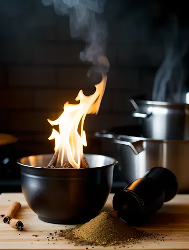 Fiery Spice Blend Grinding with Pestle and Mortar