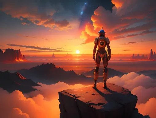 Fiery Sunset on Distant Planet Unleashes Intense Passion