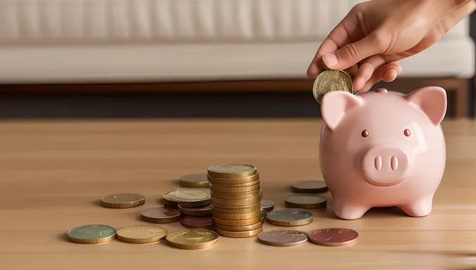 Financial Planning with Piggy Bank and Charts