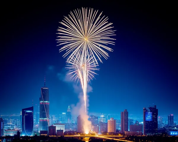 Fireworks Explode Against Bright Blue Diwali Sky