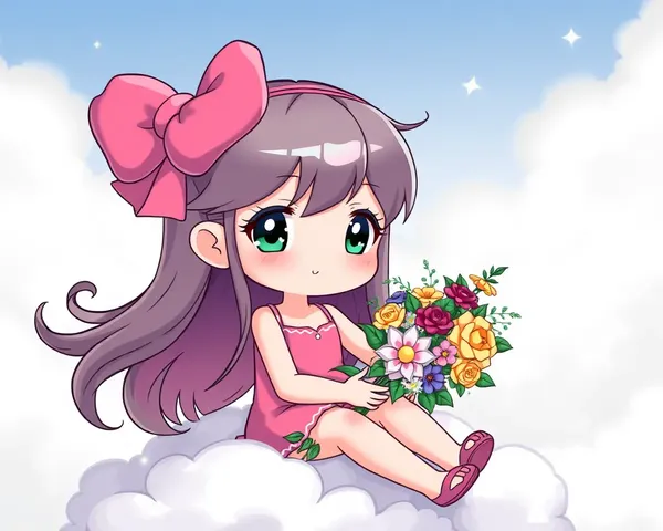 Fluffy Cloud Cartoon Girl Images for Whatsapp Dp