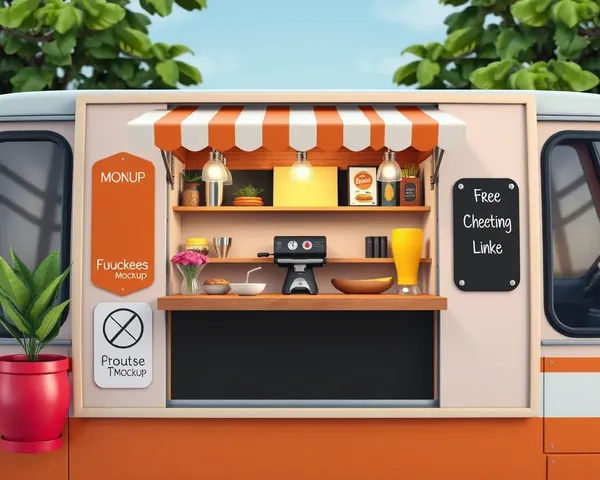 Food Truck Standee Mockup with Free PSD File Download