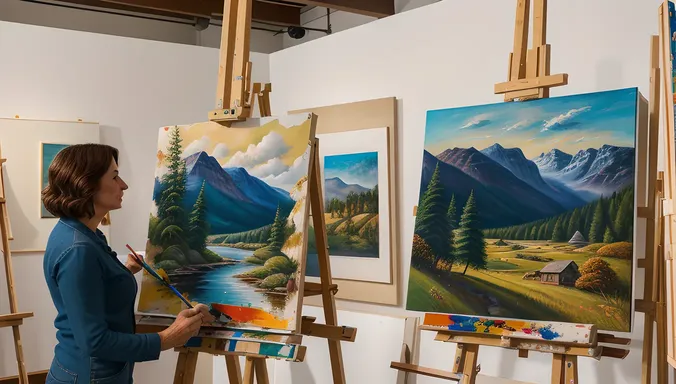 Foursome Artists Collaborate on Cozy Studio Landscape