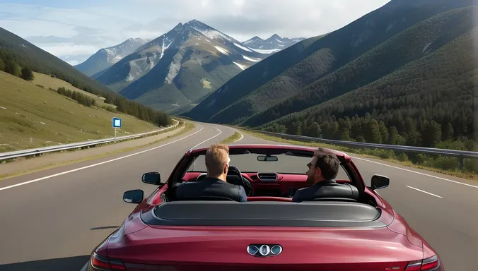Foursome Friends Embark on Scenic Road Trip