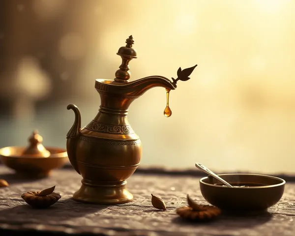 Fragrant Oil Vessel in Taraju with Soft Focus Lighting