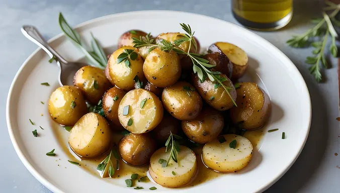Freckled Potatoes with Fresh Herbs and Olive Oil
