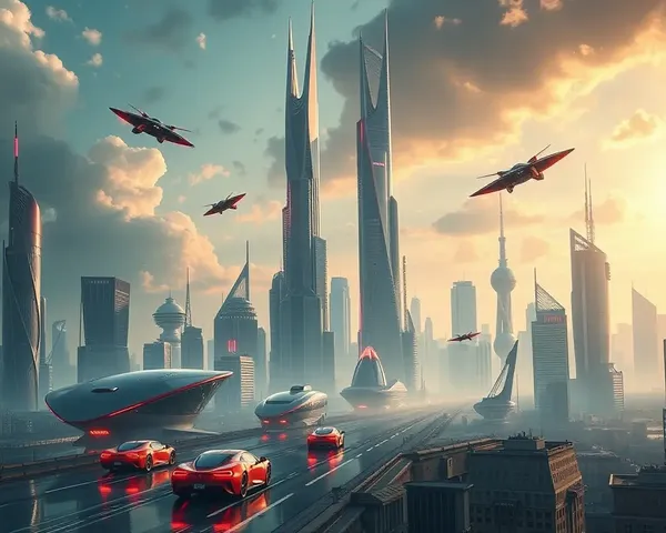 Free 4x6 HD Futuristic City Background with Flying Cars Download