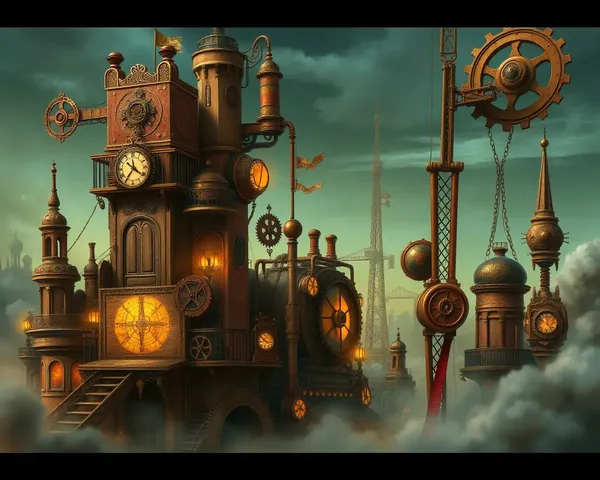 Free 4x6 HD Steampunk City Background with Gears Download