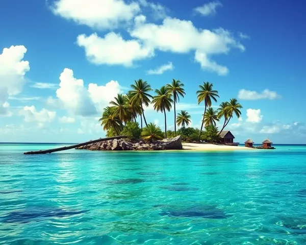 Free 4x6 HD Tropical Island Background with Palm Trees Download