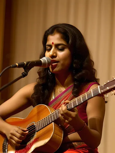 Free Indian Girl Plays Sitar with Passion