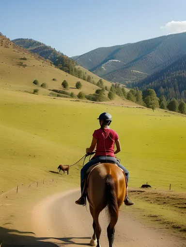 Free Indian Girl Rides Horse Through Hills