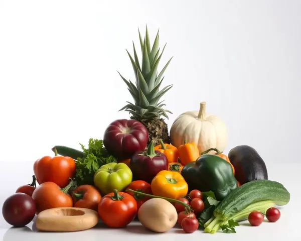 Fresh Fruits and Vegetables on Dona Pattal Still Life
