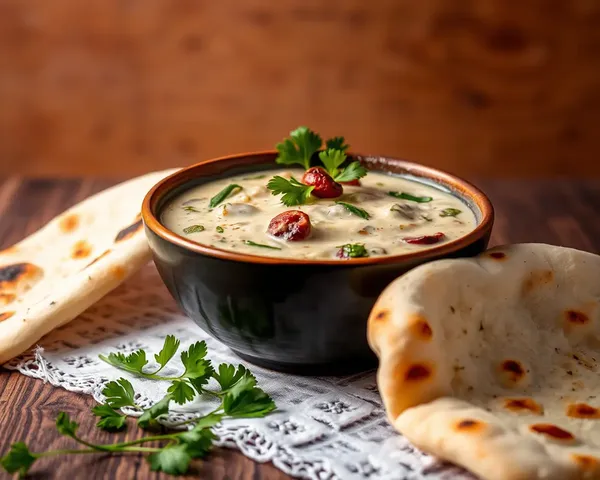 Fresh Naspathi and Naan Bread Still Life Composition