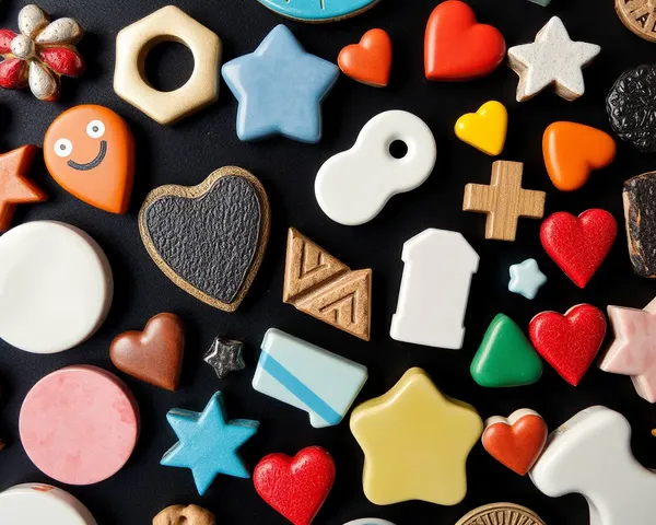 Fridge Magnet Mockup Collage with Textures and Patterns.